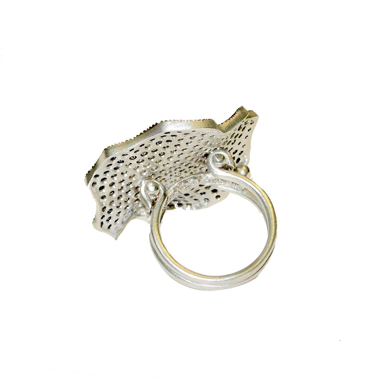 Stambolian Pave Shaded Diamond Gold Ring For Sale at 1stDibs
