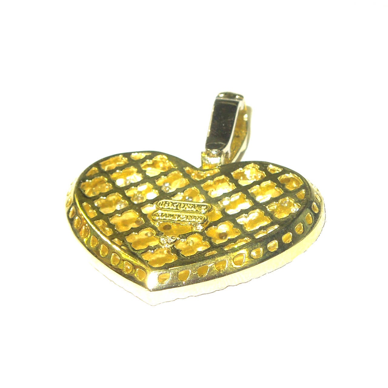 Women's Stambolian Diamond Gold Heart Pendant Enhancer