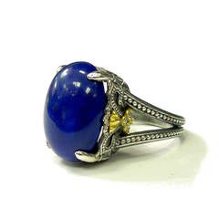 Stambolischer Lapislazuli-Ring aus Silber und Gold