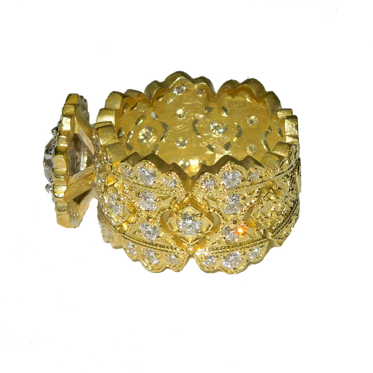 Stambolian Diamond Gold Openwork Ring 1