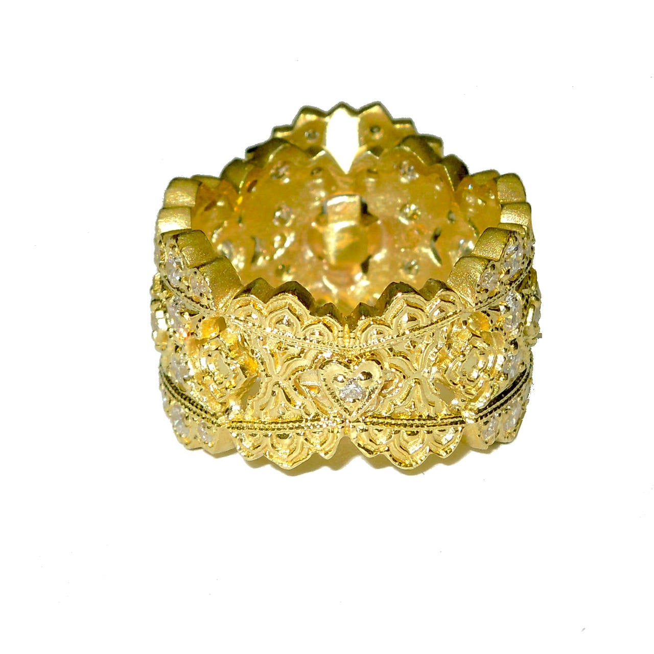 Women's Stambolian Diamond Gold Openwork Ring