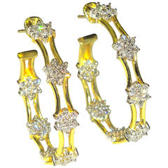 Stambolian Diamond Gold Hoop earrings