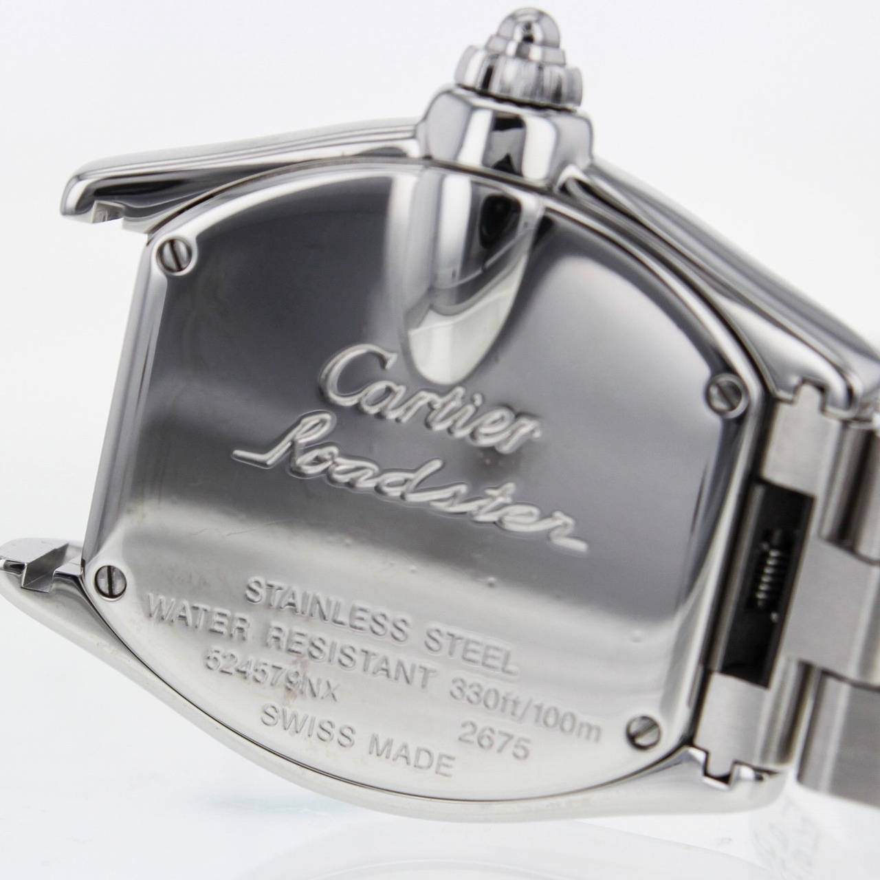 Cartier Lady's Stainless Steel Diamond Bezel Roadster Quartz Wristwatch In Excellent Condition In Boca Raton, FL