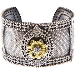 Stambolian Silver Diamond Gold Bangle Bracelet 9