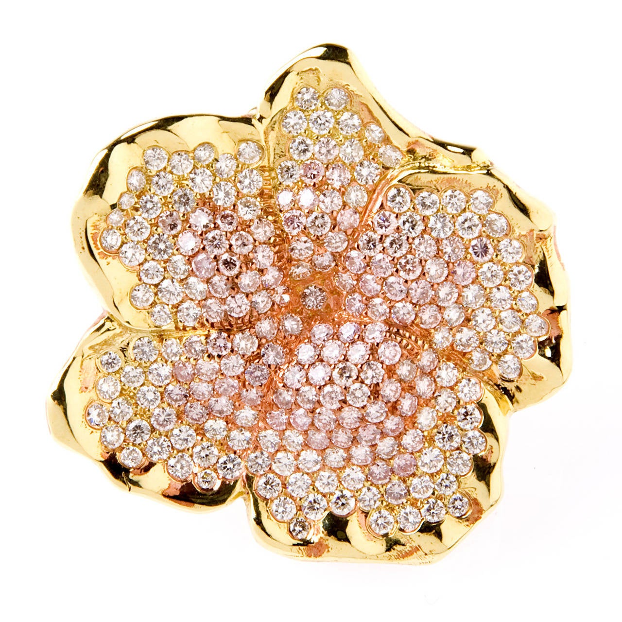 Stambolian Diamond Gold Floral Pendant Enhancer