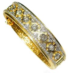 Stambolian Diamond Gold Bangle Bracelet 