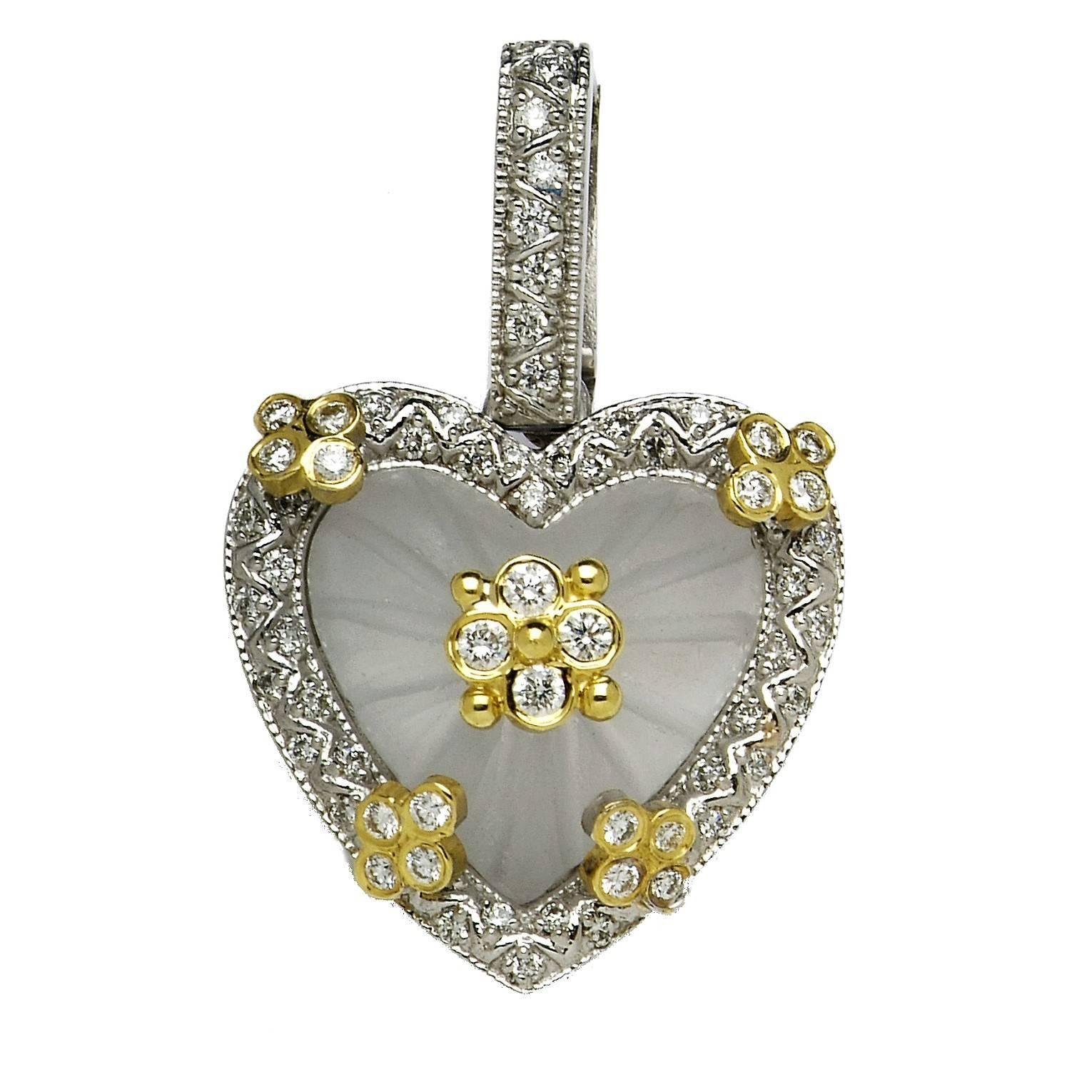 Stambolian Heart Enhancer and Diamond Gold Chain Necklace at 1stdibs