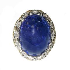 Stambolian Tanzanite Diamond Gold Openwork Ring