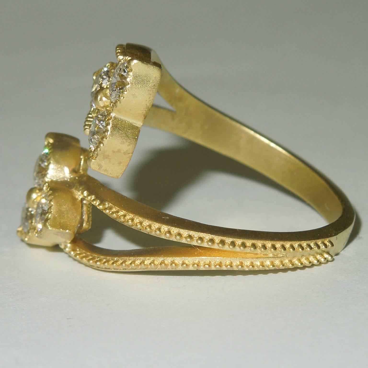 Stambolian 8 Diamond Cluster Gold Ring In New Condition In Boca Raton, FL