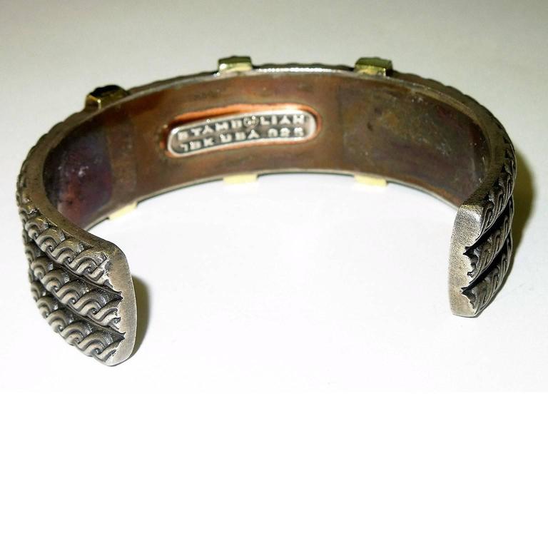 Stambolian Silver Gold Golfer's Bracelet For Sale at 1stDibs
