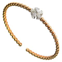 Pear Shaped Diamond Cluster Pink Gold Bracelet 4