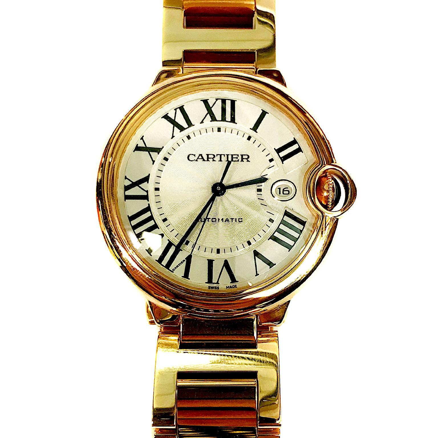 Cartier Rose Gold Ballon Bleu automatic Wristwatch 