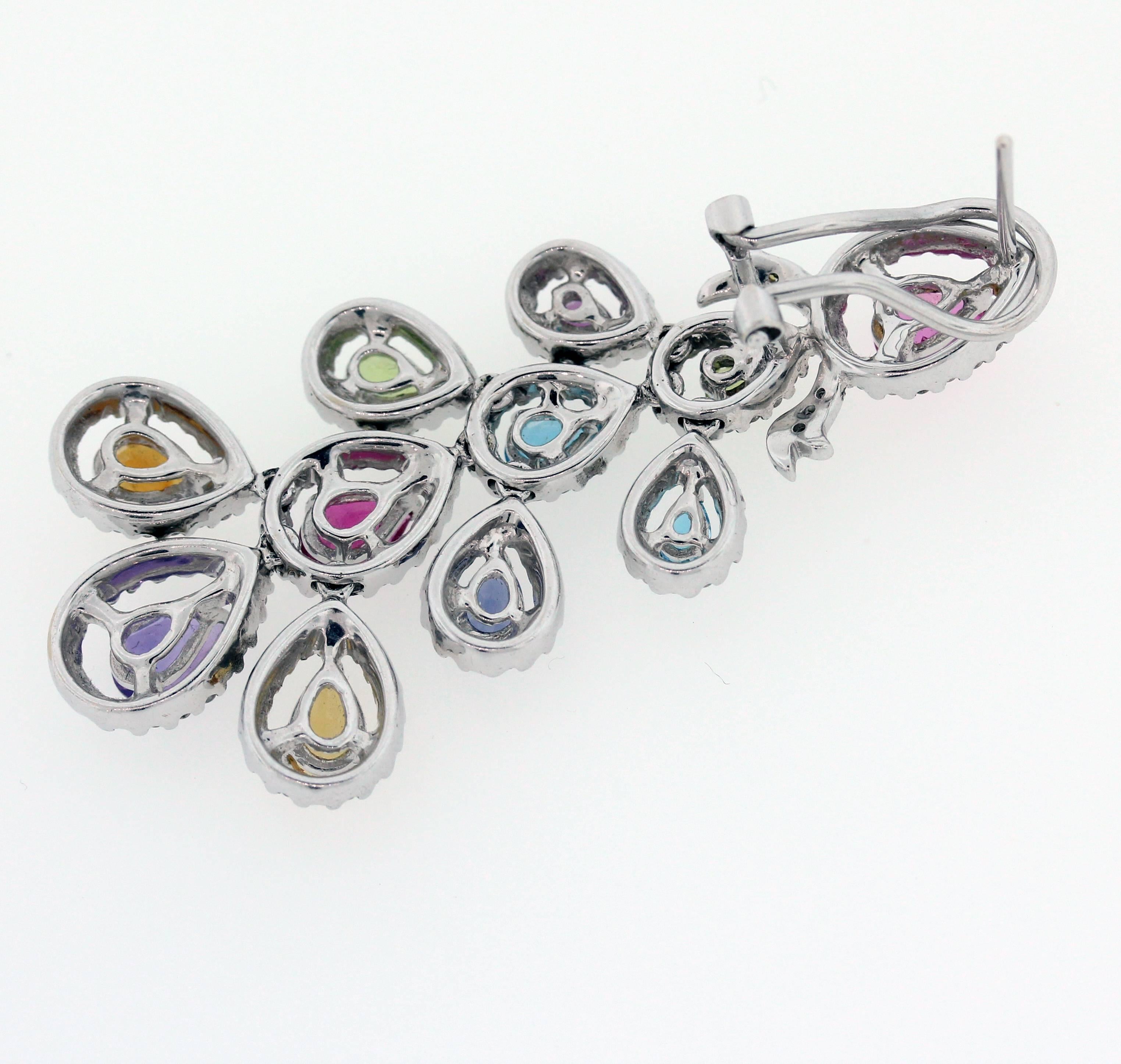 Multi-Color Gemstone Earrings 1