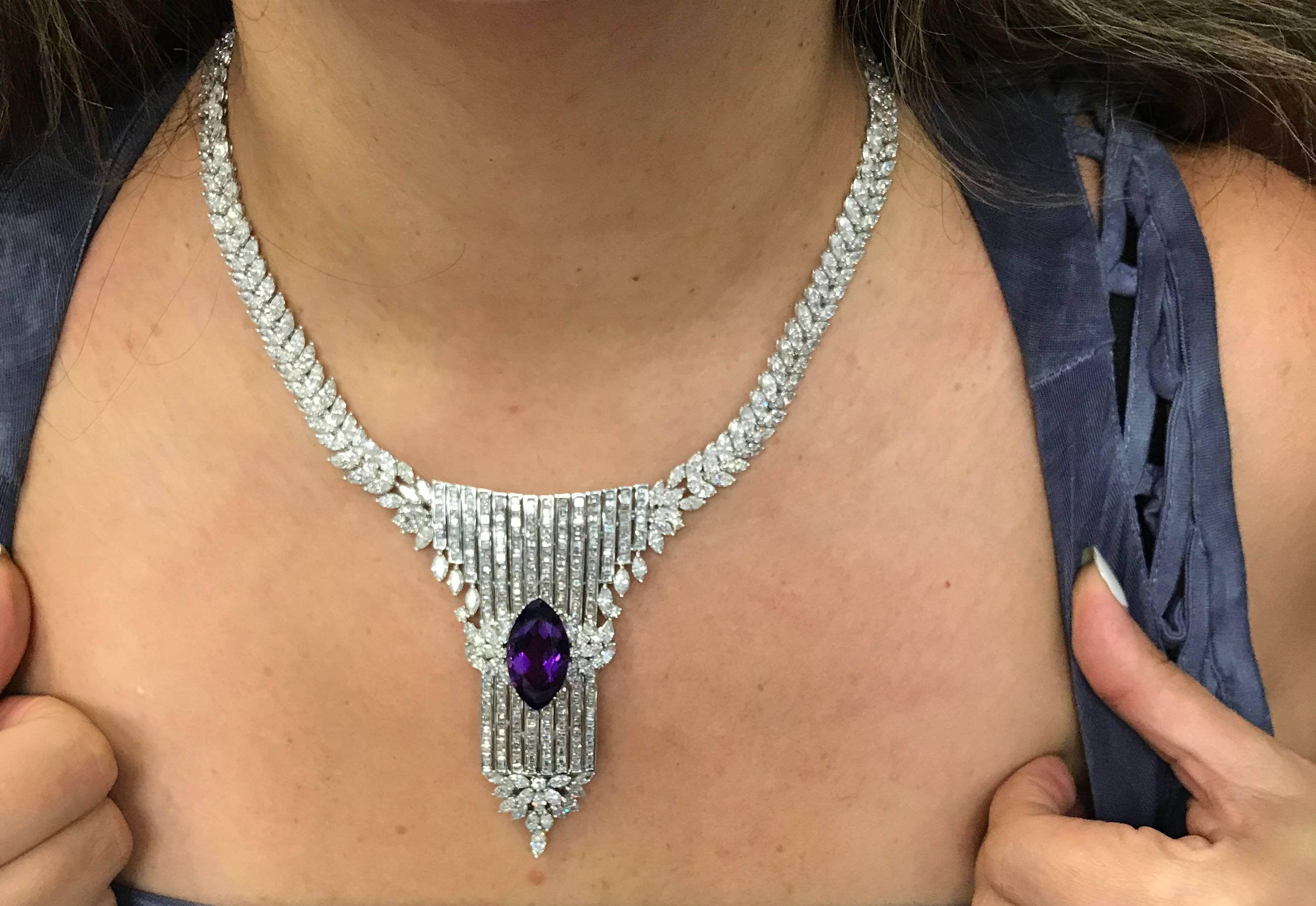55 Carat Diamond and Amethyst Necklace 5