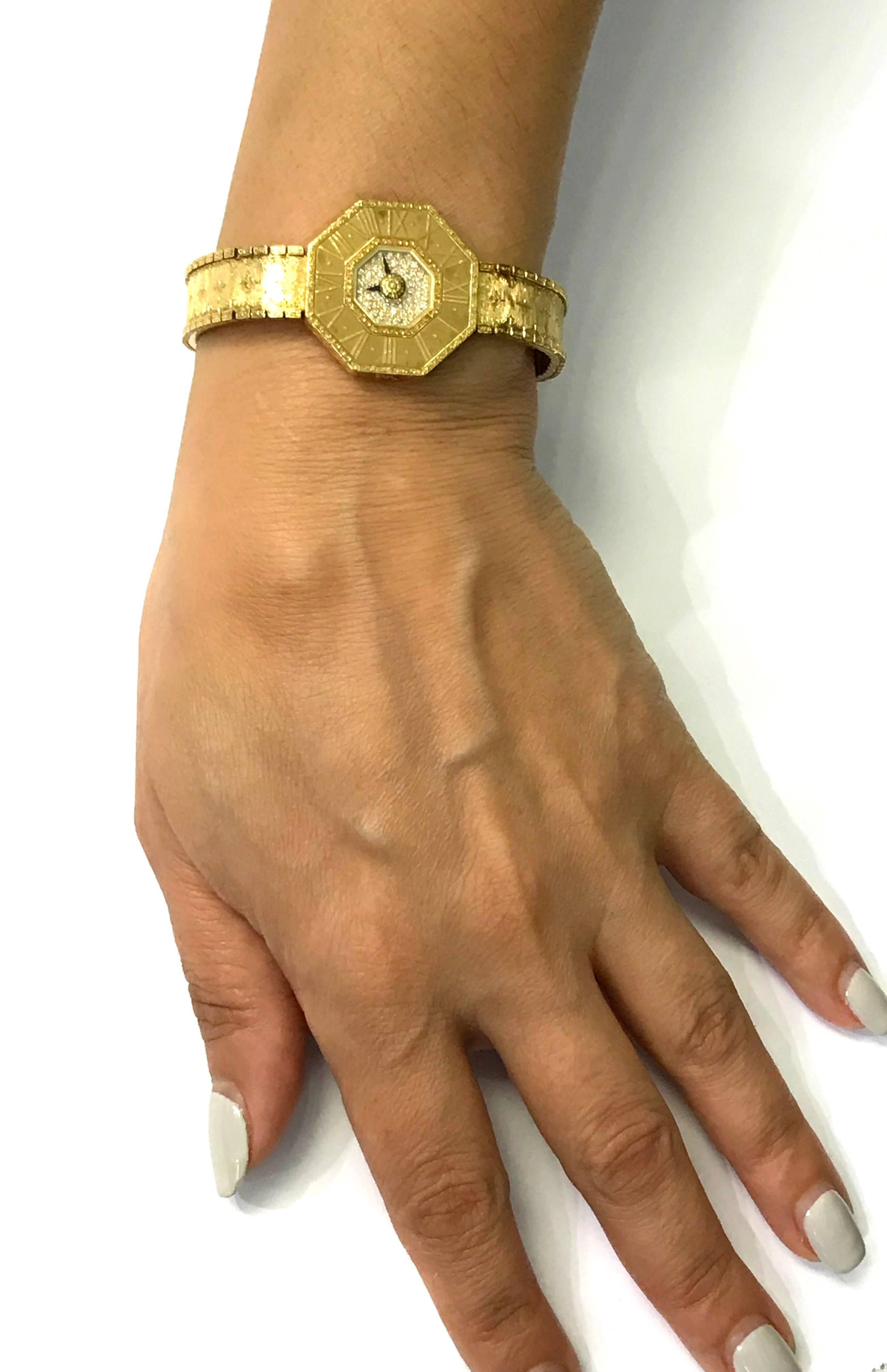 Buccellati Ladies Yellow Gold Diamond Oktachron Wristwatch 1