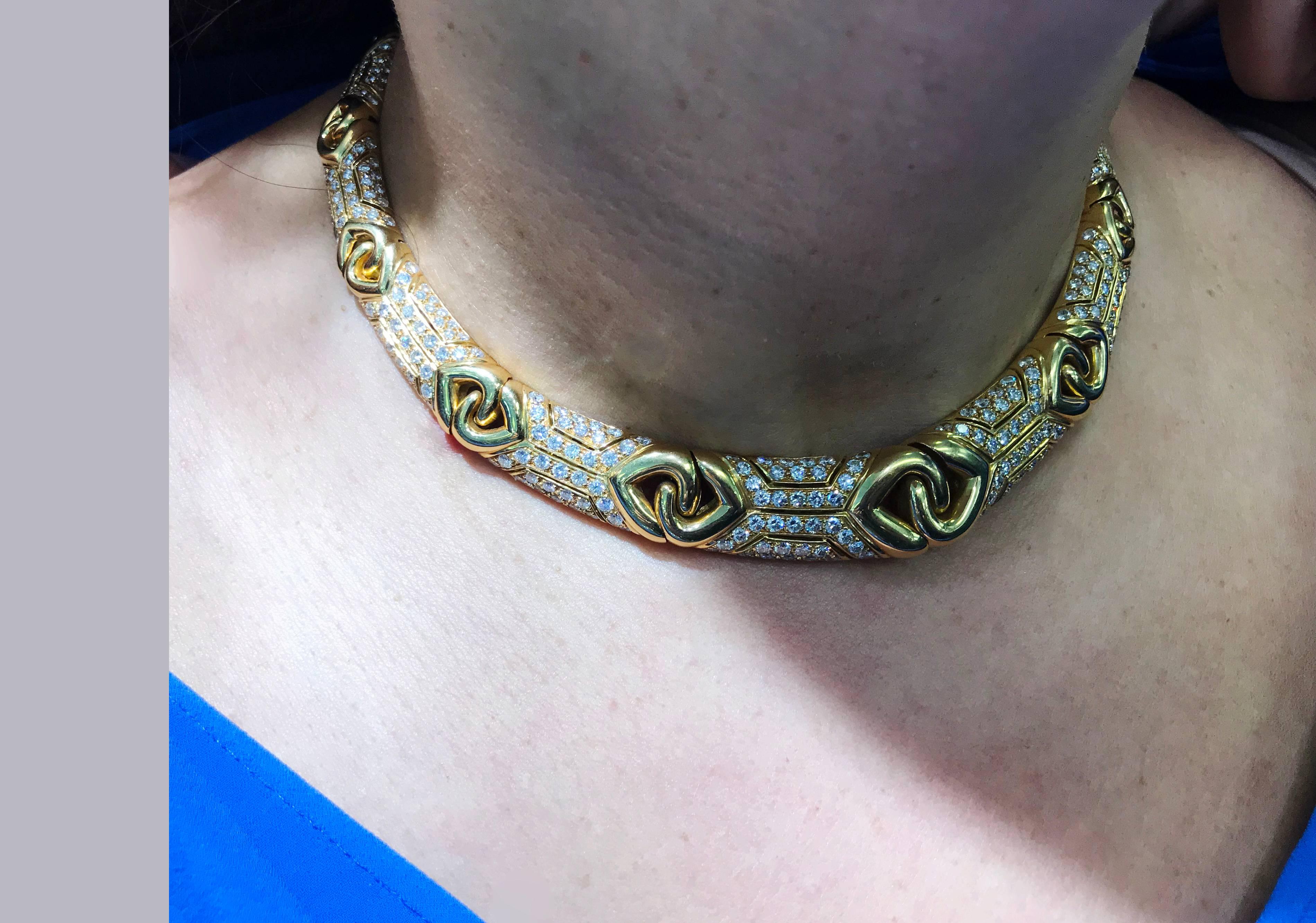 Bulgari Yellow Gold and Diamond Collar Necklace 5
