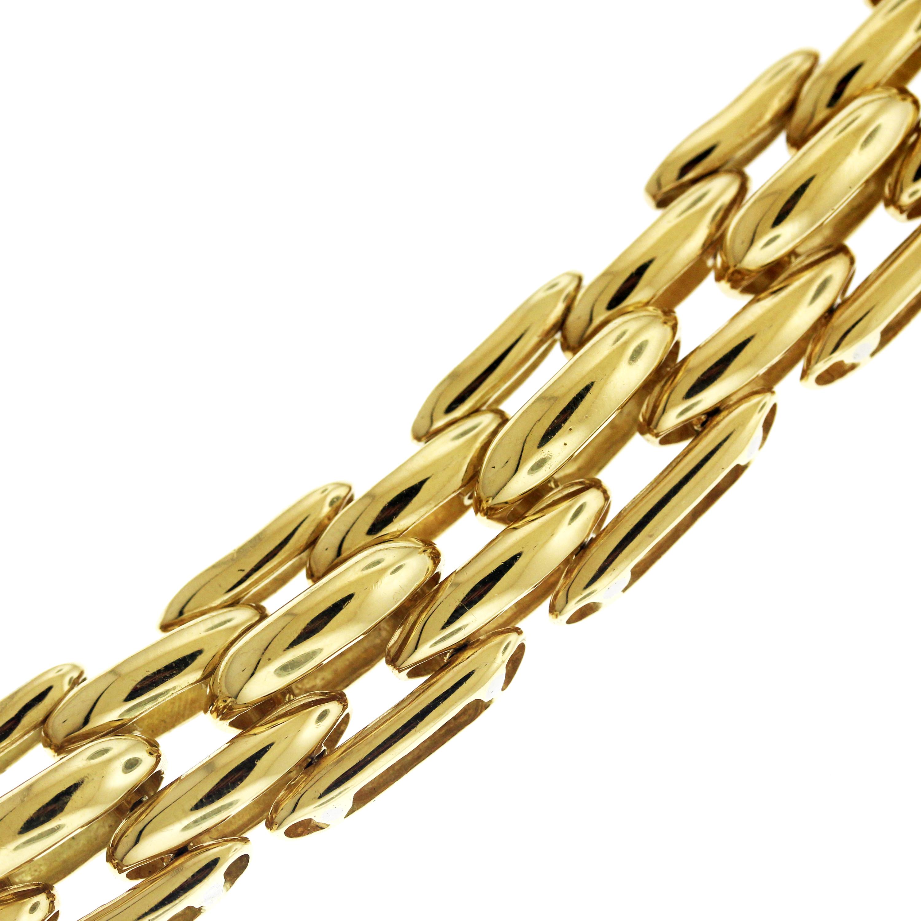 Yellow Gold and Diamond Link Chain Bracelet Necklace Set 3