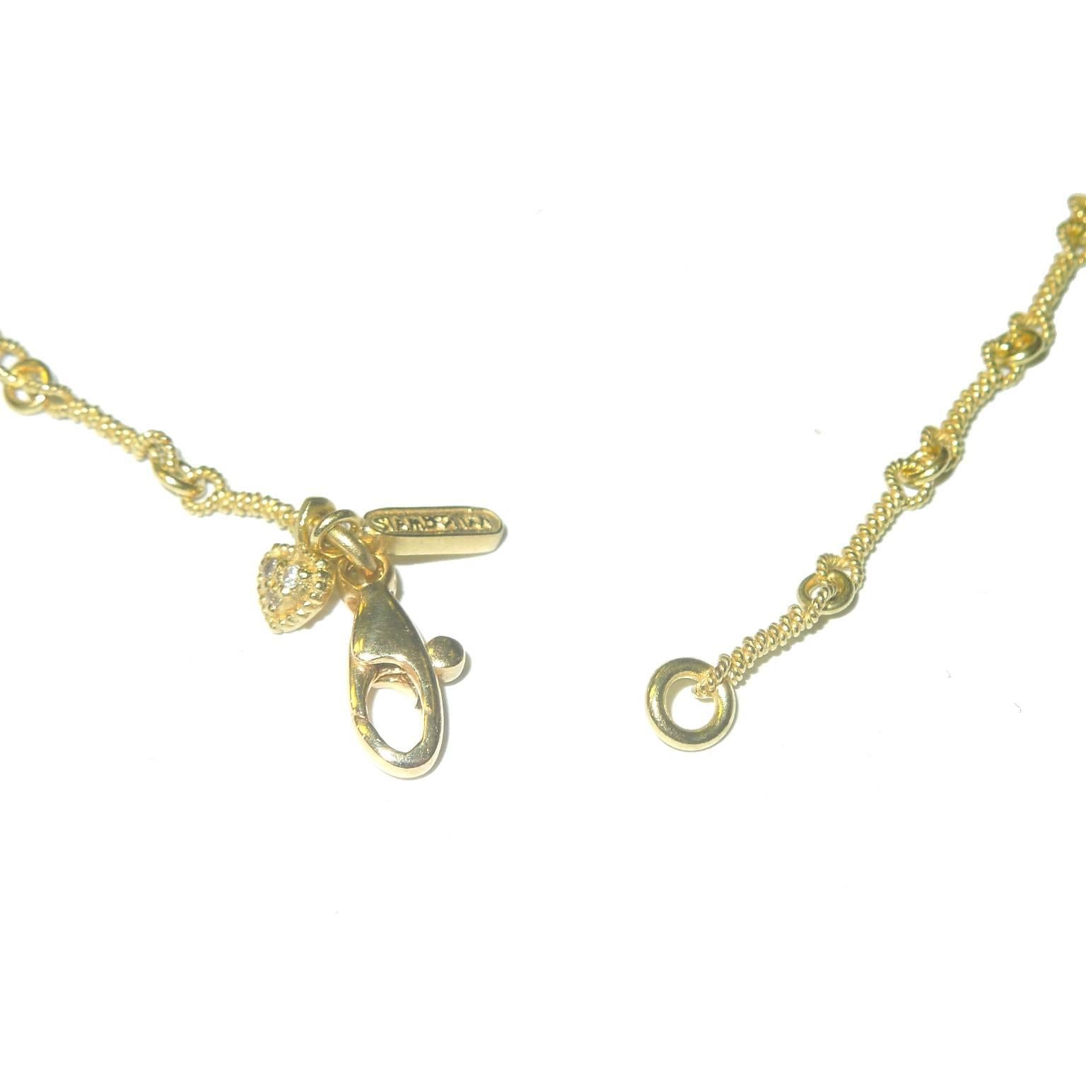 Women's Stambolian Diamond Gold Necklace with Heart Pendant