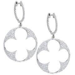 18 Karat White Gold and Diamonds Stella Drop Earrings