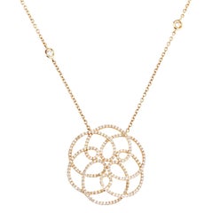 18 Karat Yellow Gold with 482 White Diamonds 1.98 Carat Necklace Pendant 18 Karat Yellow Gold with 482 White Diamonds 1.98 Carat Necklace Pendant