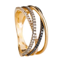 18 Karat White and Black Diamonds 0.50 Carat Rosé Gold Ring