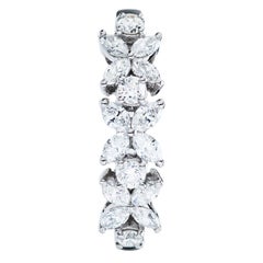 16 White Diamond 0.72 Carat 18 Karat White Gold Engagement Flower Ring