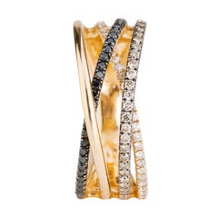 18 Karat White and Black Diamonds 0.50 Carat Rosé Gold Ring