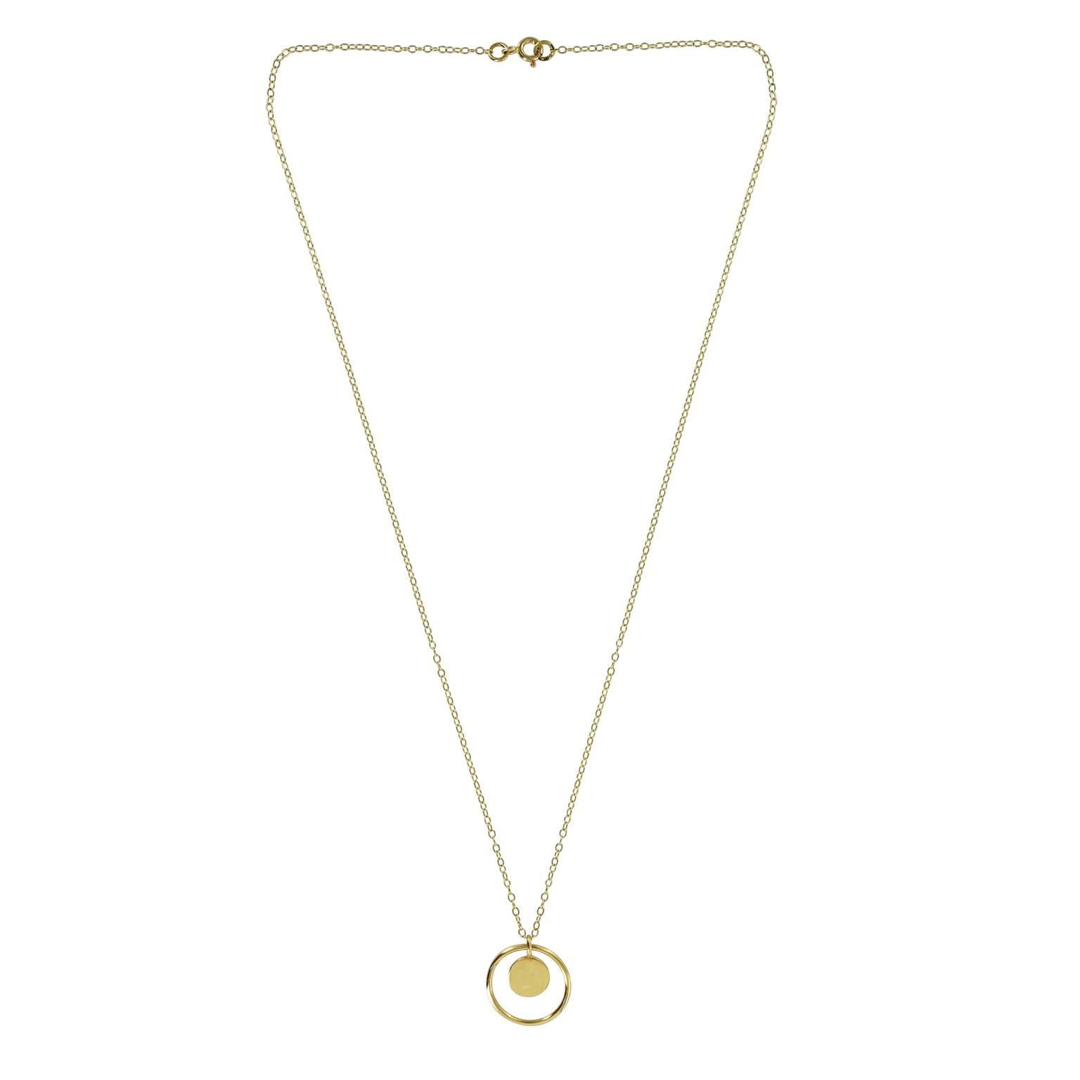 Contemporary Ellie Air Total Eclipse Gold Disc Necklace For Sale