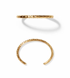 Gold White Diamond Bangle Bracelet
