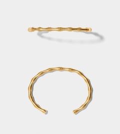 Solid Gold Bamboo Bracelet