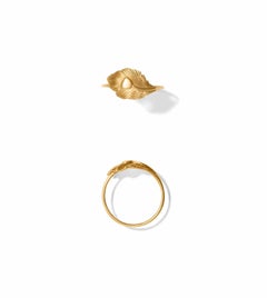 Gold Peacock Feather Ring