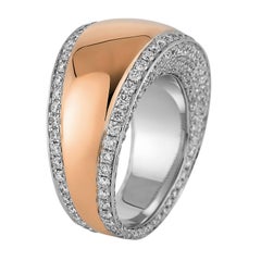 Carlos Udozzo 18k Rose Gold and White Gold Unisex Polished Cocktail Ring