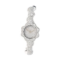 Piranesi White Gold 5.84 Carat Pave Diamond Wristwatch