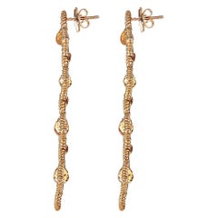 6.05 Carat Citrine Briolette and Yellow Gold Tiered Earring