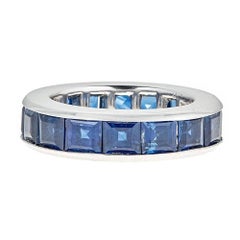 9.07 Carat Blue Sapphire Platinum Eternity Ring