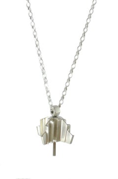 Emer Roberts Rotating Architectural Silver Pendant Necklace
