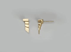 Emer Roberts Gold Sculptural Art Deco Earrings