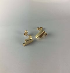 Emer Roberts Contemporary Art Deco Gold Fan Earrings