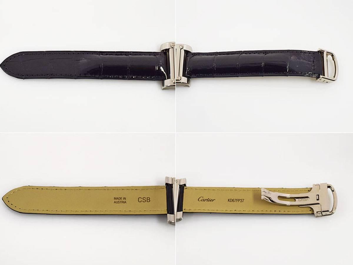 Cartier TANK A Vis LM Watch 18 Karat White Gold Leather Belt 1
