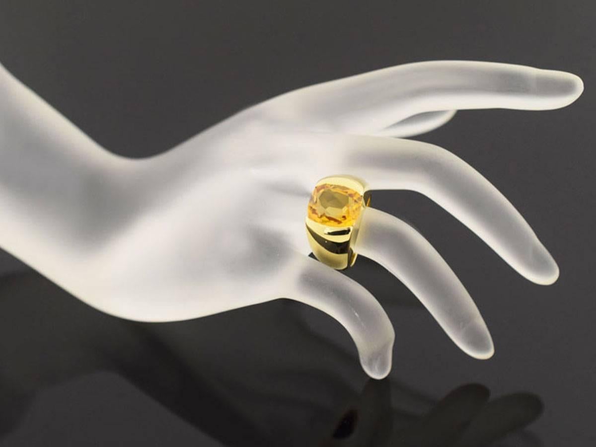 Brand:ANTONINI 
Name:Citrine Ring
Material :Citrine, 750 18K Yellow Gold
Comes with:Our original box
Ring size:EU:52/USA:6 （Approx)
Ring Width:3mm-11mm/0.11inch-0.43inch（Approx) 
Top overall length:H12mm×W11mm/H0.47inch×W0.43inch（Approx)