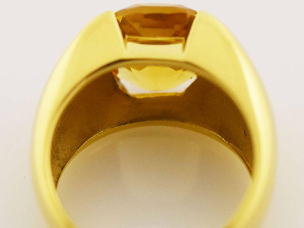 Women's or Men's Antonini Citrine Ring 18 Karat Yellow Gold