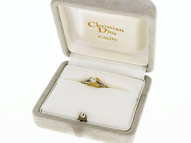 Christian Dior Diamonds 0.218 Carat Diamond Platinum 18 Karat Yellow
