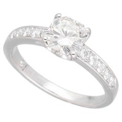 De Beers Classic Solitaire 1.00ct Diamond F-VVS1 Platinum Ring US - 5.5