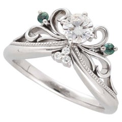 K.uno Princess Tiara 0.30ct D-VS1 Diamond & Alexandrite Ring in Pt900 – US 4 1/2