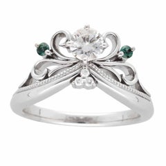 K.uno Princess Tiara 0.30ct D-VS1 Diamond & Alexandrite Ring in Pt900 – US 4 1/2