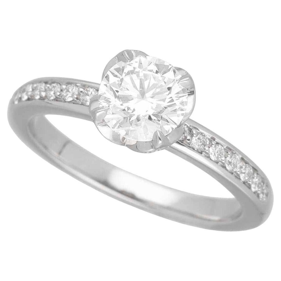 Fred Delphine Engagement Diamond 0.73ct E-VS2-VG Platinum Ring US 4