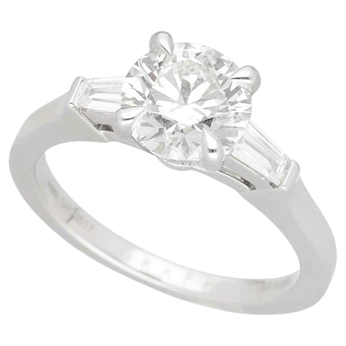 GRAFF Promise Round Diamond 1.13ct H-VS1-3Ex Platinum Ring US 3 1/2 For Sale