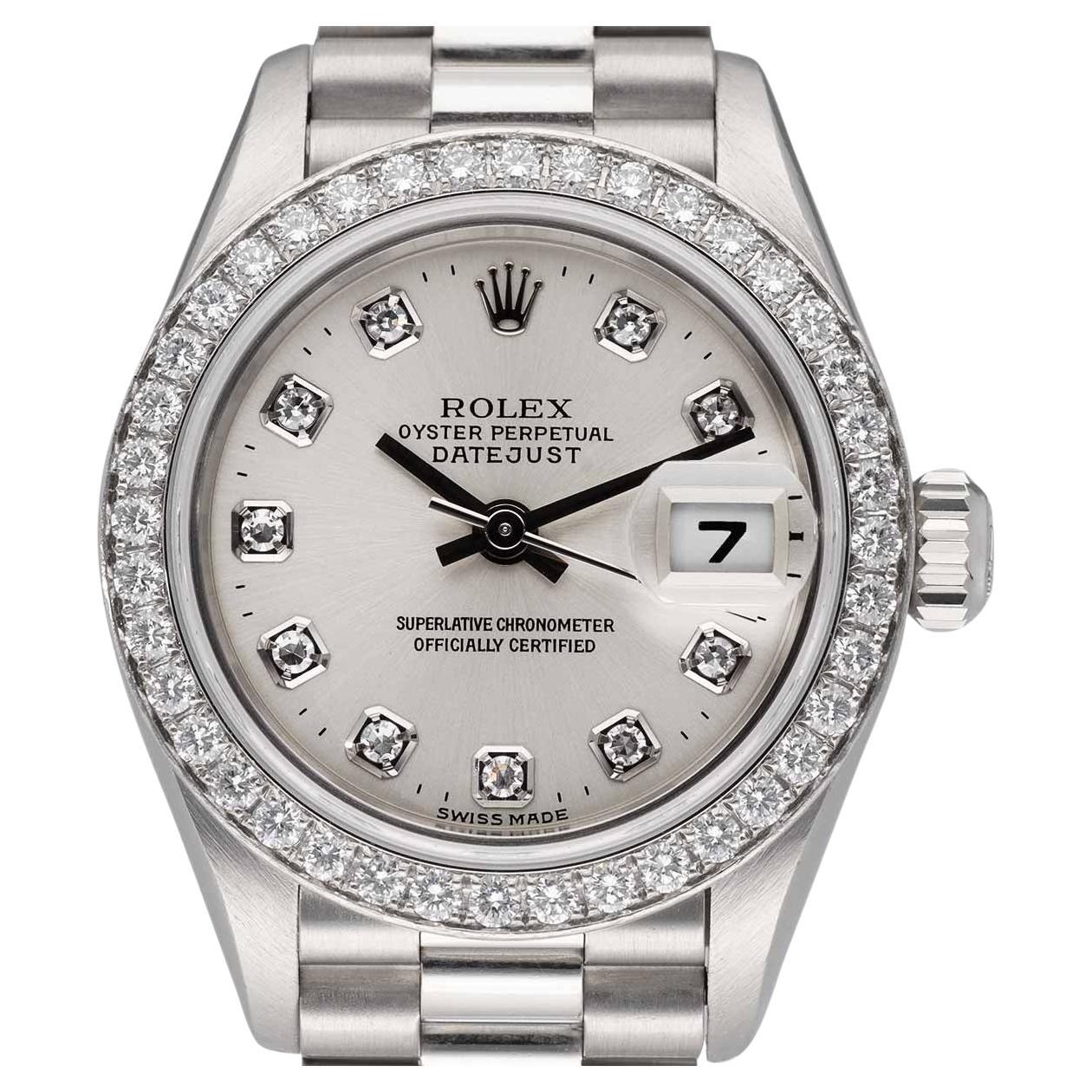 ROLEX Date Just Uhr Diamant Platin 79136G Auto