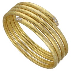 Van Cleef & Arpels Diamond Vintage Gold Bangle 18K Yellow Gold – 19cm