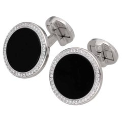 PIAGET Diamonds Onyx 18K White Gold Altiplano Cufflinks